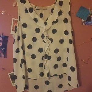 Loft white polkadot blouse